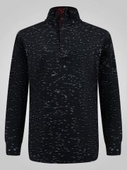 D555 Chandler Reno 1/4 Zip Neck Sweatshirt With Bear Logo Μαύρο