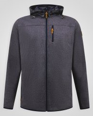 D555 Conrad Detachable Hood Bonded Fleece Zip Through Hoody TALL Μπλε μαρέν