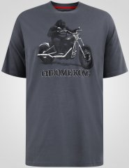 D555 Craig Gorilla Biker Μπλούζα με Τύπωμα Σκούρο Γκρι