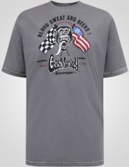 D555 Jasper Official Gas Monkey Μπλούζα με Τύπωμα Γκρι