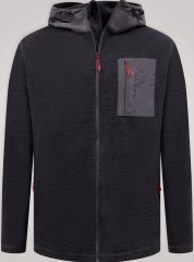 D555 Damien Micro Fleece Zip Through Hoody Μαύρο/Γκρι