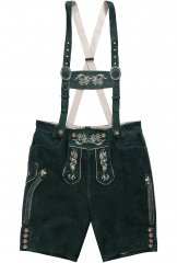 JP1880 Genuine Leather Traditional Lederhosen Shorts Green