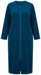Ulla Popken 749967 Πετσετέ μπουρνούζι με φερμουάρ Πετρόλ