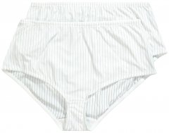 Ulla Popken 800279 Ριγέ κυλοτάκια 2 τεμ. Λευκό