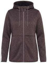 Ulla Popken 812880 Πλεκτό μπουφάν fleece με teddy fleece Taupe