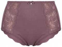 Ulla Popken 825788 Κυλοτάκια ψηλόμεσο με δαντέλα Καφέ