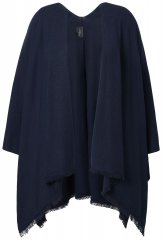 Ulla Popken 841117 Πλεκτό oversized πόντσο με στρας Σκούρο μπλε