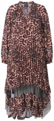 Ulla Popken 842979 Φόρεμα με animal print Καφέ
