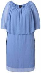Ulla Popken 848169 Σιφόν φόρεμα σε γραμμή Α Γαλάζιο