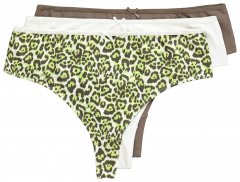 Ulla Popken 848826 Στρινγκ με animal print 3 τεμ. Taupe