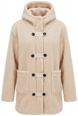 Ulla Popken 850589 Μπουφάν teddy Υπόλευκο