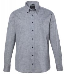 JP1880 850931 Πουκάμισο chambray με μακριά μανίκια Μαύρο TALL