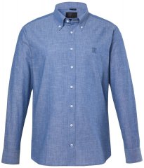 JP1880 850931 Πουκάμισο chambray με μακριά μανίκια Μπλε ντένιμ TALL