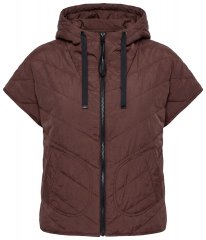 Ulla Popken 851785 Oversize καπιτονέ γιλέκο με κουκούλα Καφέ