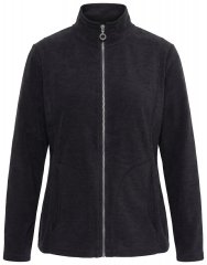 Ulla Popken 853668 Μπουφάν fleece με όρθιο γιακά Μαύρο