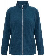Ulla Popken 853668 Μπουφάν fleece με όρθιο γιακά Πετρόλ