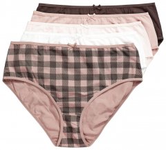 Ulla Popken 854114 Καρό κυλοτάκια 5 τεμ. Taupe