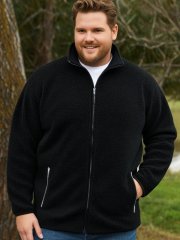 Espionage FL043 Μπουφάν fleece sherpa μαύρο