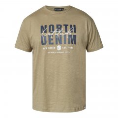 North Latitude T-Shirt Slub With Print Καφέ/Μπεζ
