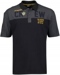 Adamo Crew Printed Jersey Poloshirt Charcoal