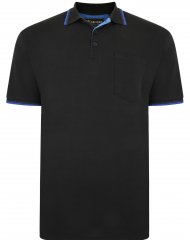 Kam Jeans 5400C Tipped Polo with Pocket Black