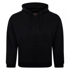 Espionage LW162 Hooded Zip Through Sweat Shirt Μαύρο