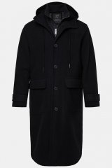JP1880 Water-repellent Functional Coat with Wool Look Black