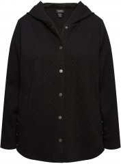 Ulla Popken Cable Knit Long Sleeve Hoodie Black