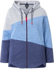 Ulla Popken Color Block Fleece-Lined Hoodie Atlantic Blue
