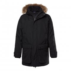 Men Plus Parka With Fur Hood Black