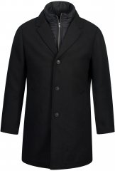 JP1880 Coat Wool Blend Quilted Black