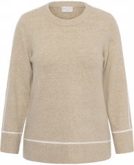 Kaffe Curve Jina Knit Pullover Feather Grey Melange