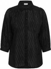 Kaffe Curve Gabby Πουκάμισο με κοντύτερα μανίκια Μαύρο