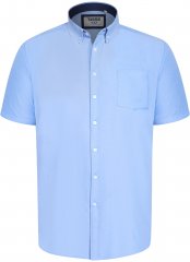 D555 James Oxford Πουκάμισο Με Κοντά Μανίκια TALL Γαλάζιο