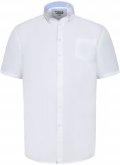 D555 James Oxford Πουκάμισο Με Κοντά Μανίκια TALL Λευκό