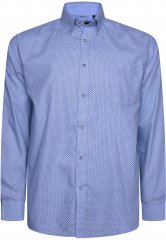 Kam Jeans 6361 All Over Geo Print Long Sleeve Shirt Sky Blue