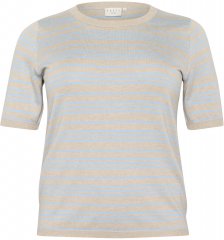 Kaffe Curve Lizzy Ριγέ πουλόβερ Μπεζ/Απαλό μπλε