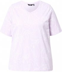 Ulla Popken Abstract Animal Print Short Sleeve Tee Lavender
