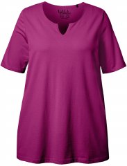 Ulla Popken Essential Notch Neck Stretch Tee Berry