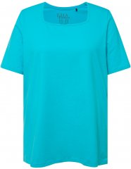 Ulla Popken Essential Square Neck Stretch Tee Deep Aqua