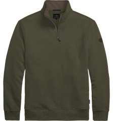 Double Outfitters MTOP-1163 Φούτερ με μισό φερμουάρ Χακί