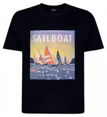 Espionage T459 Sailboat Μπλούζα με στάμπα μπλε μαρέν