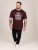 D555 Baldwin Grumpy Old Man Club Print Crew Neck T-shirt Burgundy/ Black Twist - Μακό μπλουζάκια - Aνδρικά μπλουζεσ μεγάλα μεγέθη
