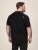 D555 Potts Jersey Polo With Jacquard Collar & Cuffs Μαύρο - Πόλο μπλουζάκια - Aνδρικά μπλουζακια πολο μεγάλα μεγέθη