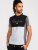 D555 Felix Couture Crew Neck Cut And Sew T-Shirt Black/Charcoal - Μακό μπλουζάκια - Aνδρικά μπλουζεσ μεγάλα μεγέθη