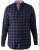 D555 Dovercourt Flannel Check Shirt Blue and Black - Πουκάμισα - Aνδρικά πουκαμισα μεγαλα μεγάλα μεγέθη
