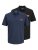 Jack & Jones Rush μπλούζα πόλο 2 τεμ μαύρο/μπλε μαρέν - Πόλο μπλουζάκια - Aνδρικά μπλουζακια πολο μεγάλα μεγέθη
