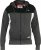 D555 NATHAN Full Zip Hoody With Cut And Sew Detail Black/Charcoal - φούτερ/Φούτερ με κουκούλα - φούτερ/Φούτερ με κουκούλα ανδρικά μεγάλα μεγέθη 