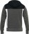 D555 NATHAN Full Zip Hoody With Cut And Sew Detail Black/Charcoal - φούτερ/Φούτερ με κουκούλα - φούτερ/Φούτερ με κουκούλα ανδρικά μεγάλα μεγέθη 