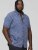 D555 KYLE S/S Micro AO Print Shirt Blue - Πουκάμισα - Aνδρικά πουκαμισα μεγαλα μεγάλα μεγέθη